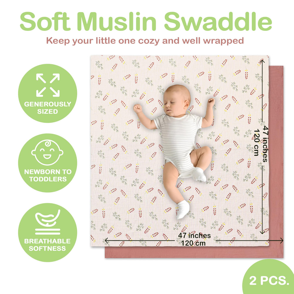 Infancie muslin blanket showing breathable comfort and light drape.