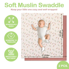 Infancie muslin blanket showing breathable comfort and light drape.