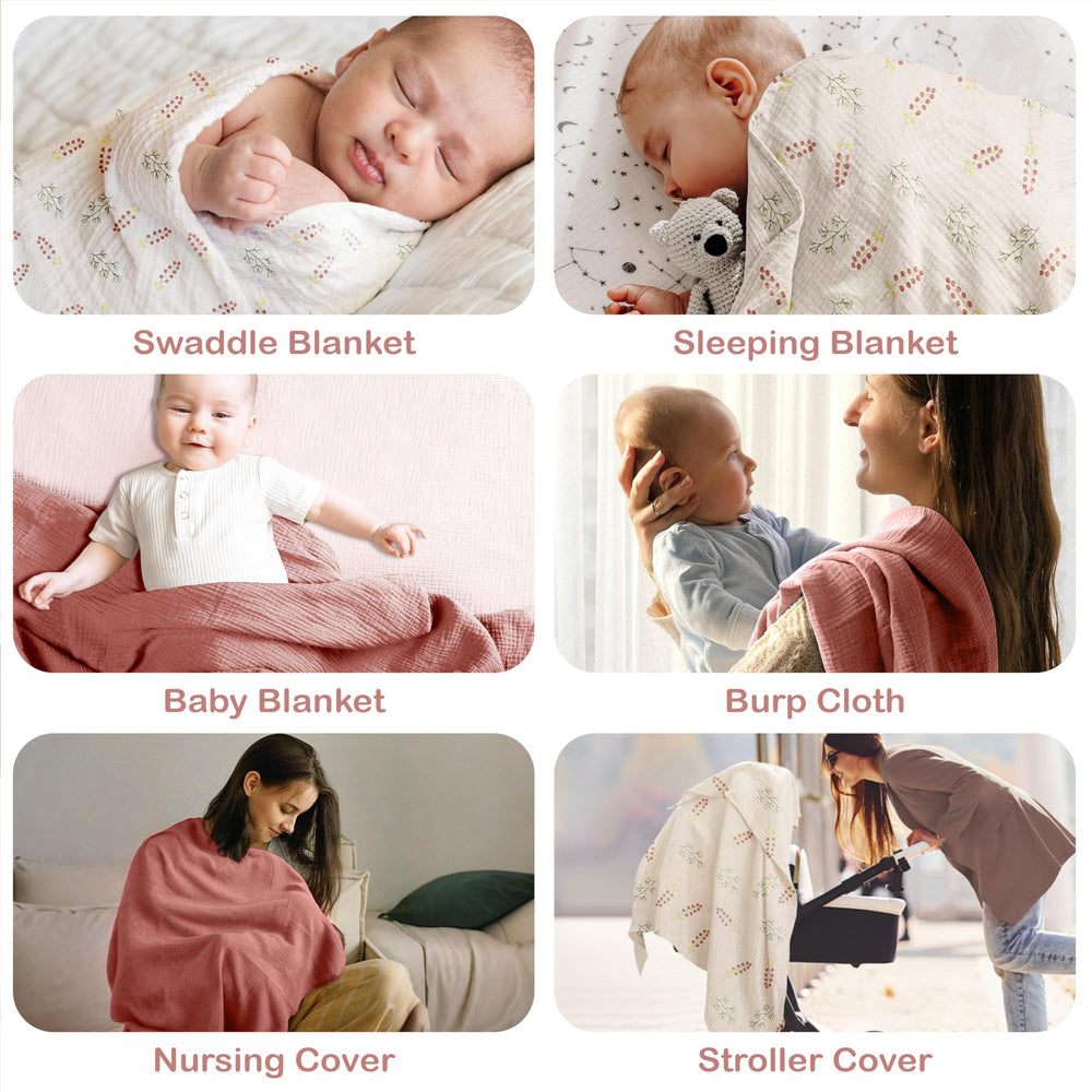 Infancie muslin blanket used as nursing cover on stroller outing.