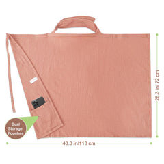Infancie nursing cover rust with adjustable neck strap demonstrates secure, versatile fit.