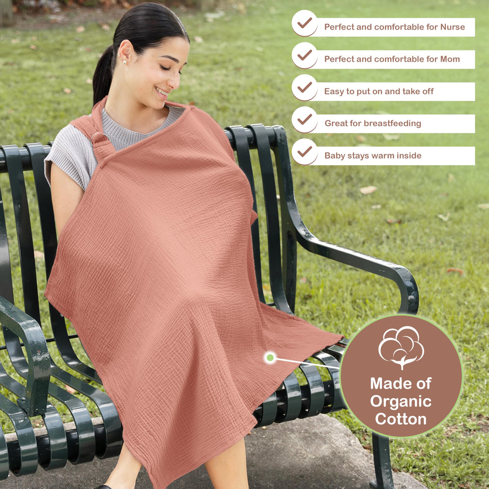 Infancie nursing cover rust gift-ready packaging suggests a stylish baby shower gift.
