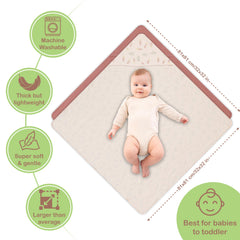 Infancie organic cotton muslin towel absorbent quick-drying lifestyle scene.