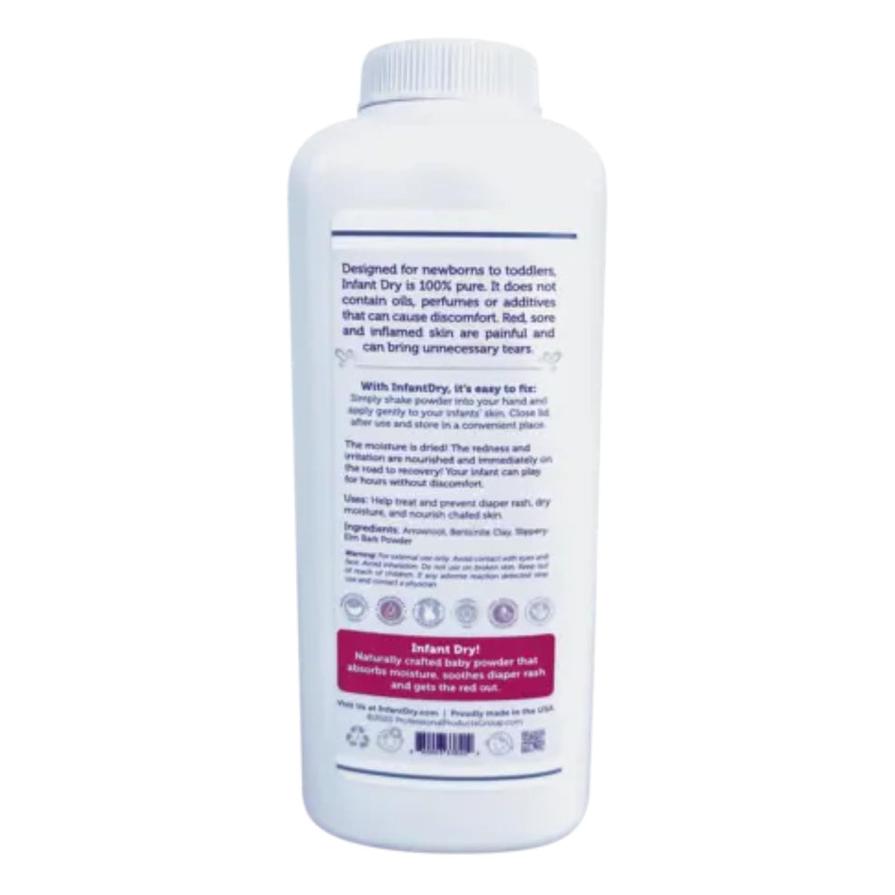 Infant Dry Powder unscented dusting application promotes comfortable, irritation-free diaper changes