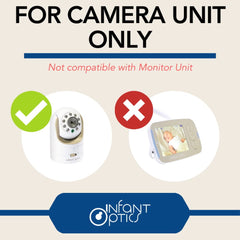Infant Optics power cord adapter connects to camera unit for steady operation