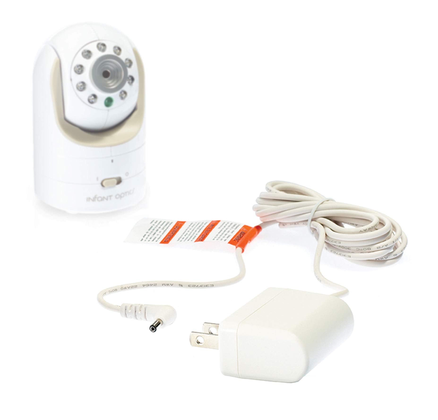 Infant Optics DXR-8 camera unit power cord adapter providing reliable power during use