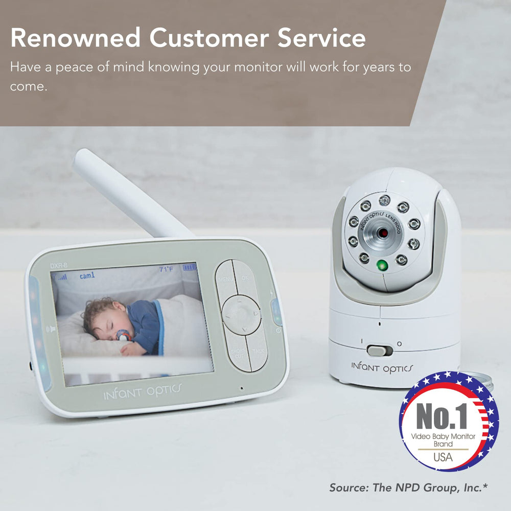 Infant Optics DXR-8 monitor side profile illustrating portability around the home
