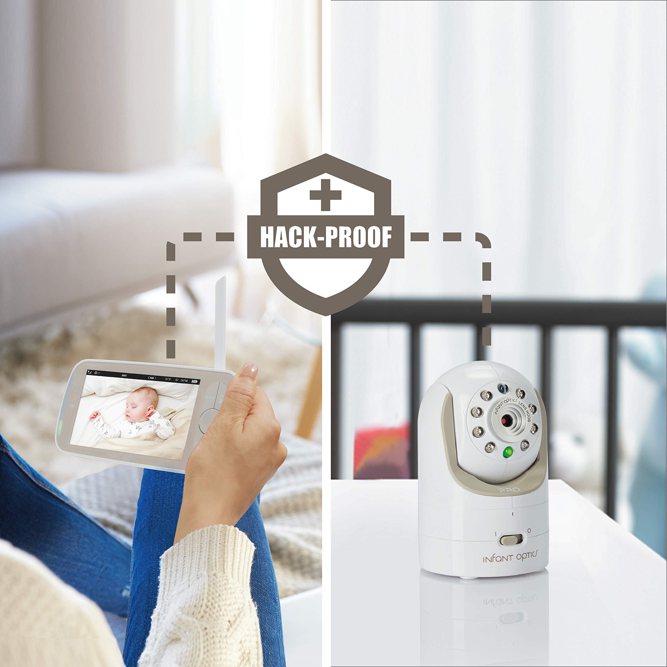 Infant Optics DXR-8 PRO secure connection emphasizes FHSS safety.