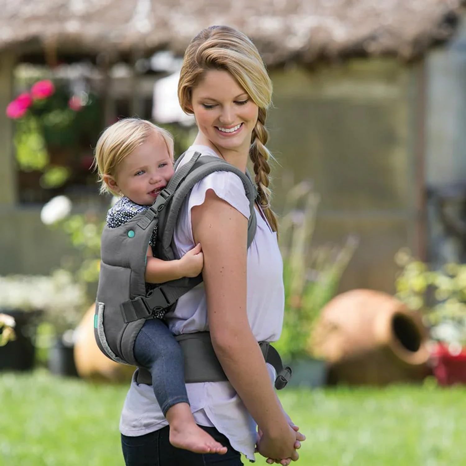 Infantino Cuddle Up Carrier front carry position for intimate infant bonding