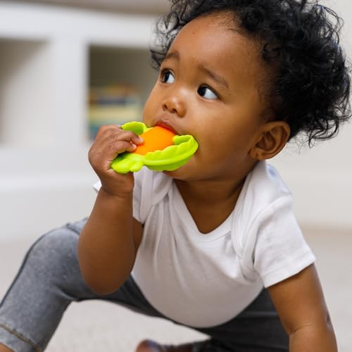 Infantino Lil’ Nibbles teether sensory development closeup highlights tactile exploration.