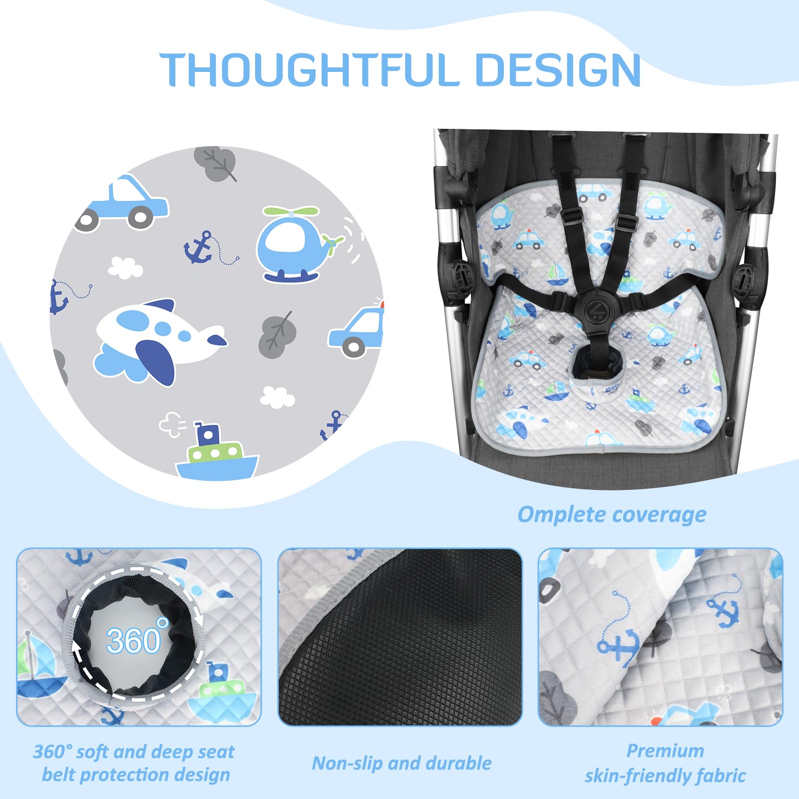 INFANZIA Dry Seat harness shield closeup protects harness area from leaks