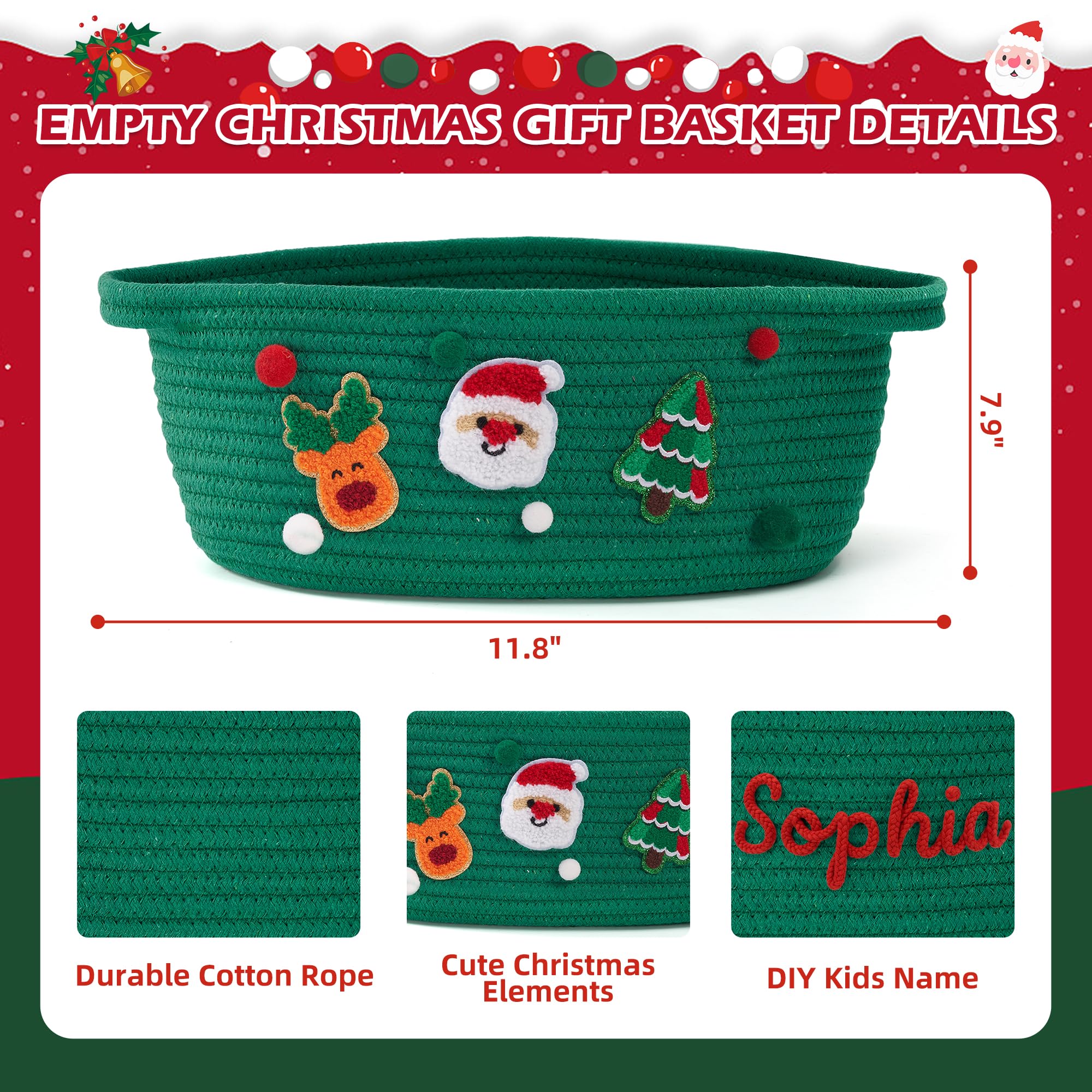 InfiBay Christmas basket DIY personalization for custom name.