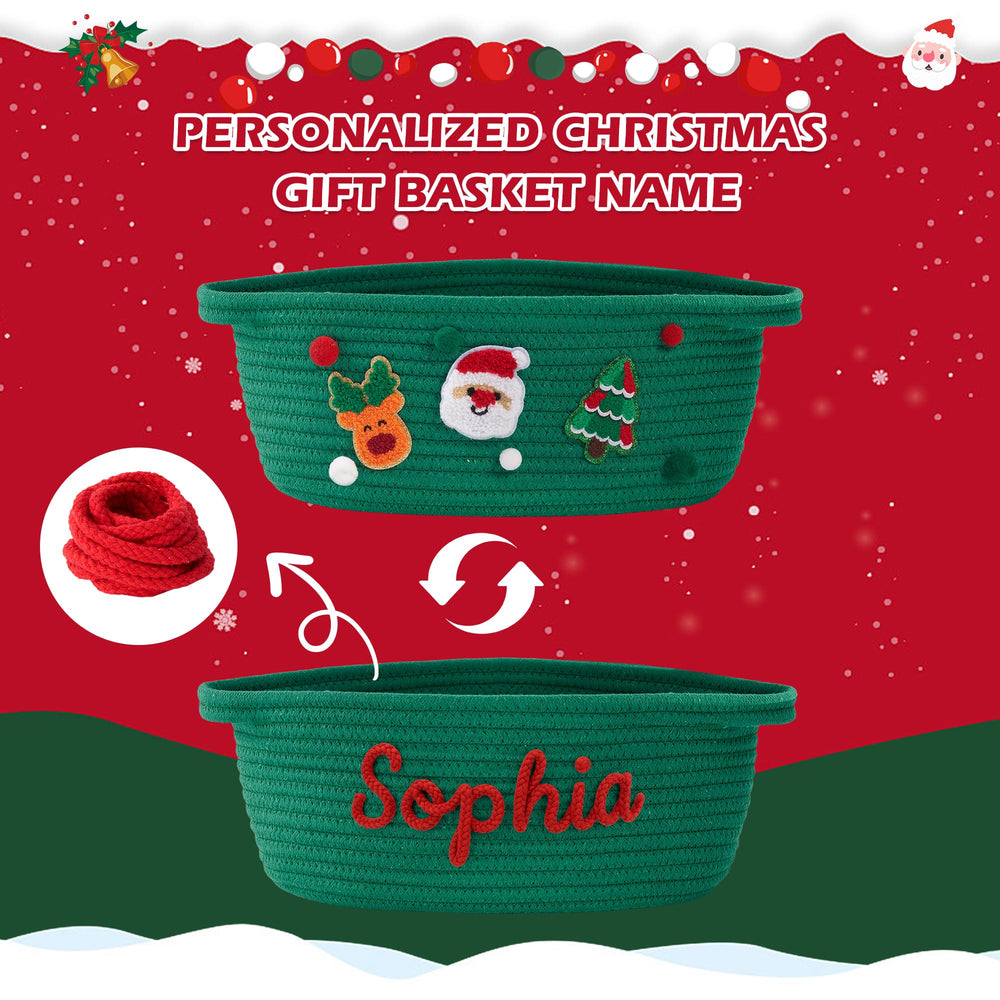 InfiBay Christmas basket ribbon bow enhances gift presentation.