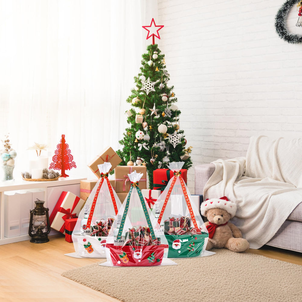 InfiBay Christmas basket usage as centerpiece or decor.