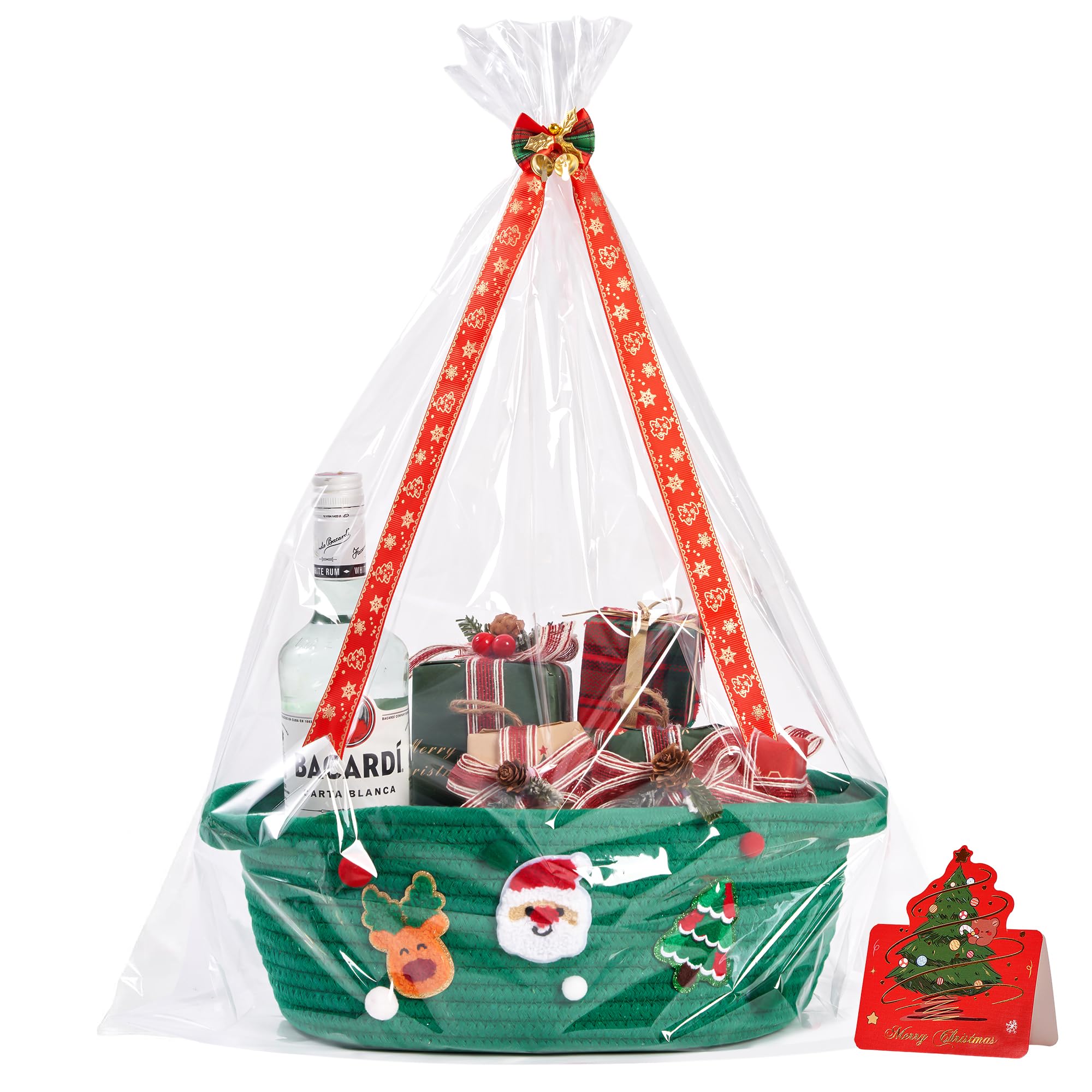 InfiBay Christmas basket woven texture closeup highlights craftsmanship.