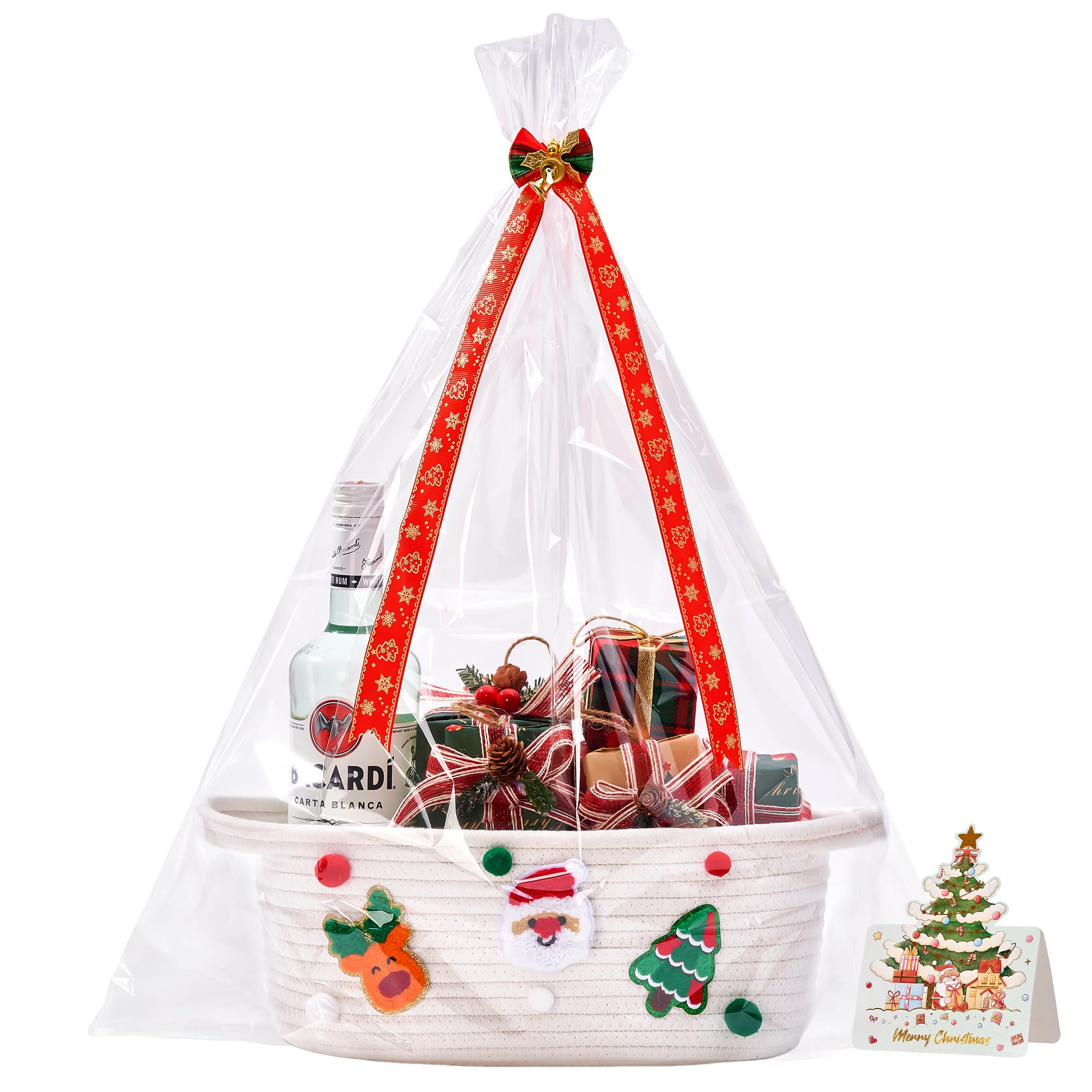 InfiBay christmas centerpiece styling with empty basket adds seasonal charm.