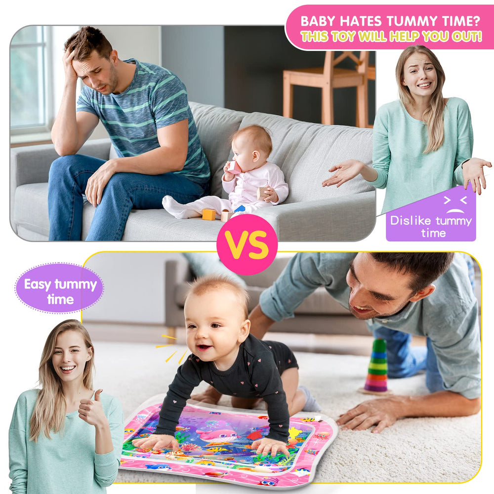 Infinno Tummy Time Mat pink edges inflated for stable tummy time