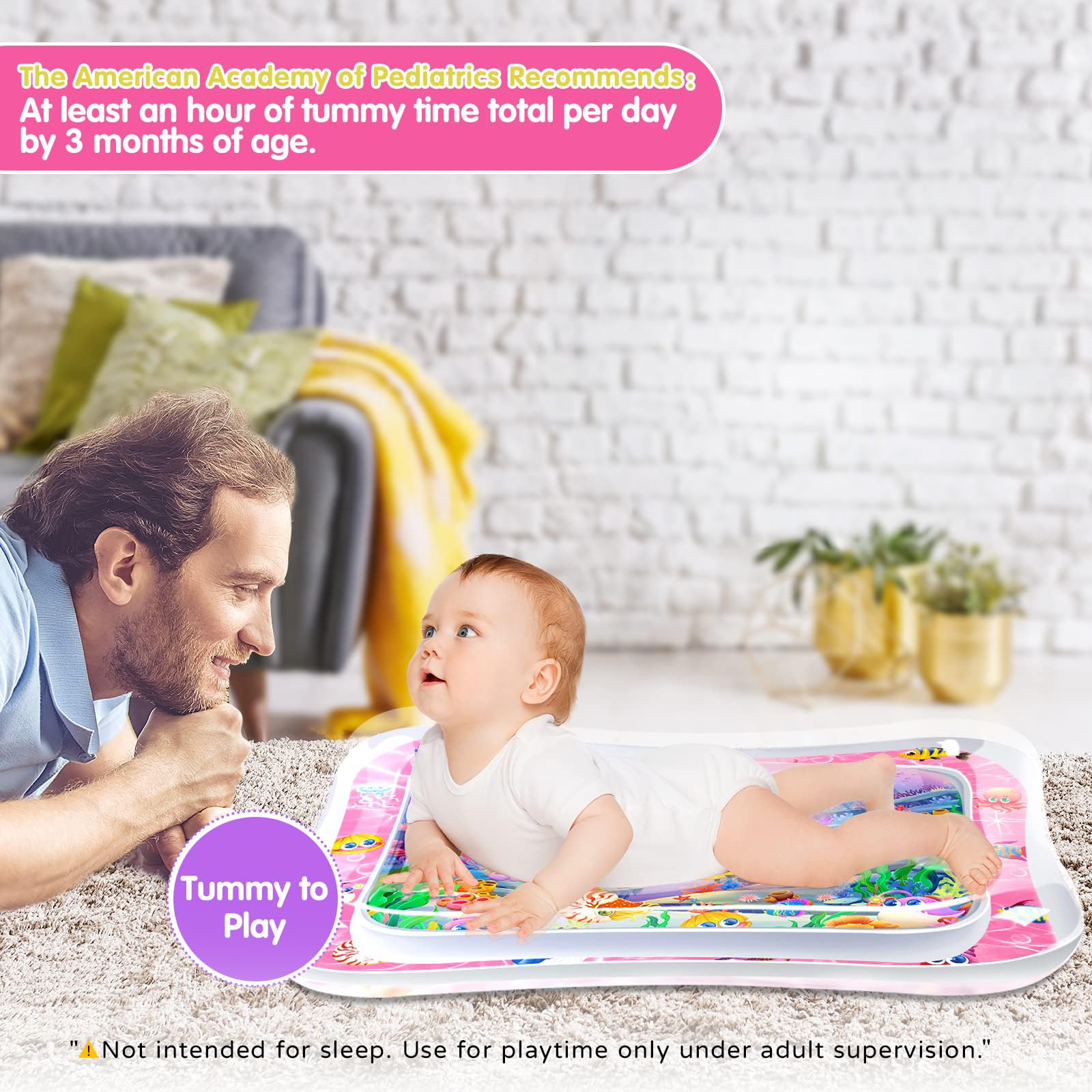 Infinno Tummy Time Mat sea-animals design sparks visual exploration