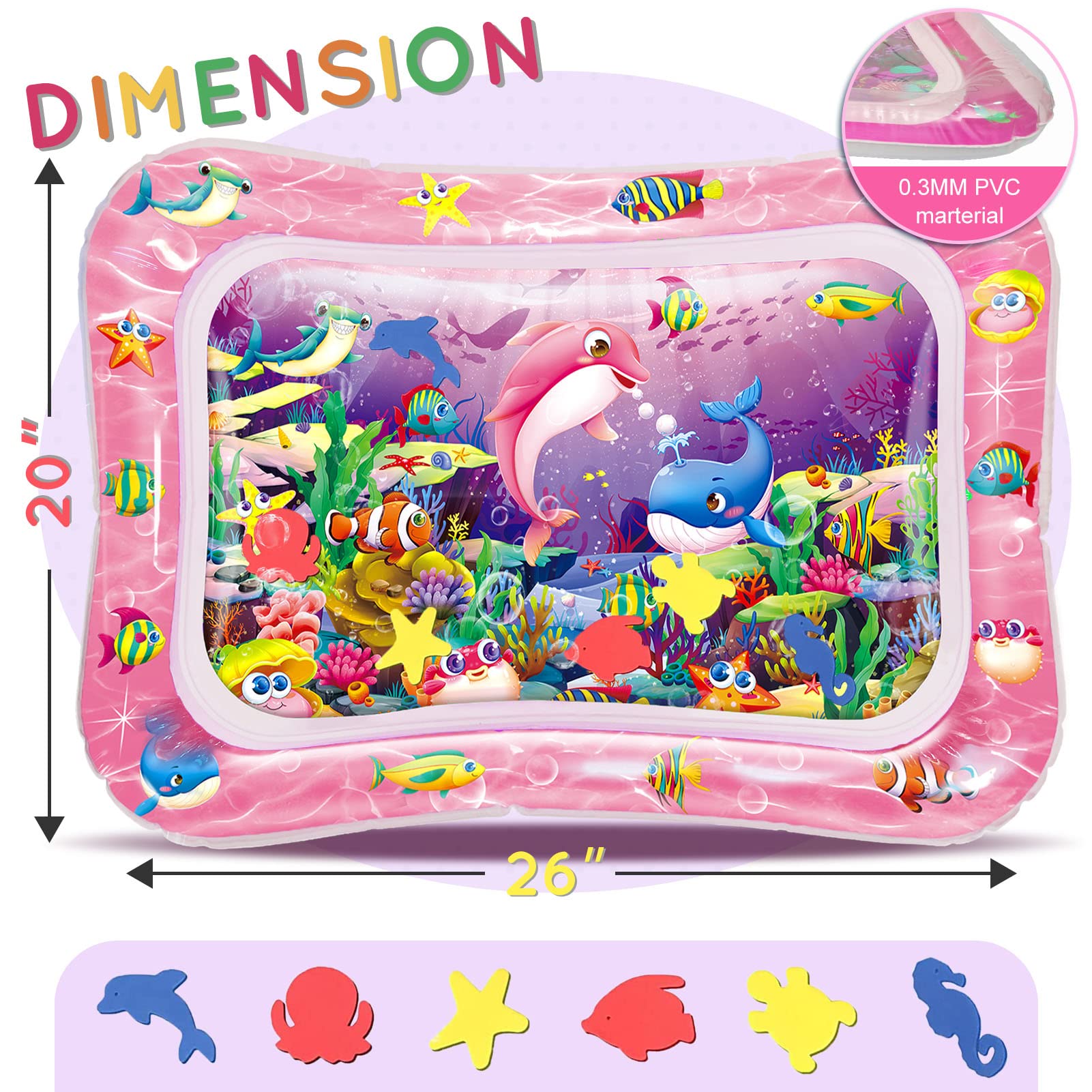 Infinno water mat uses soft PVC for safe, comfortable supervised play