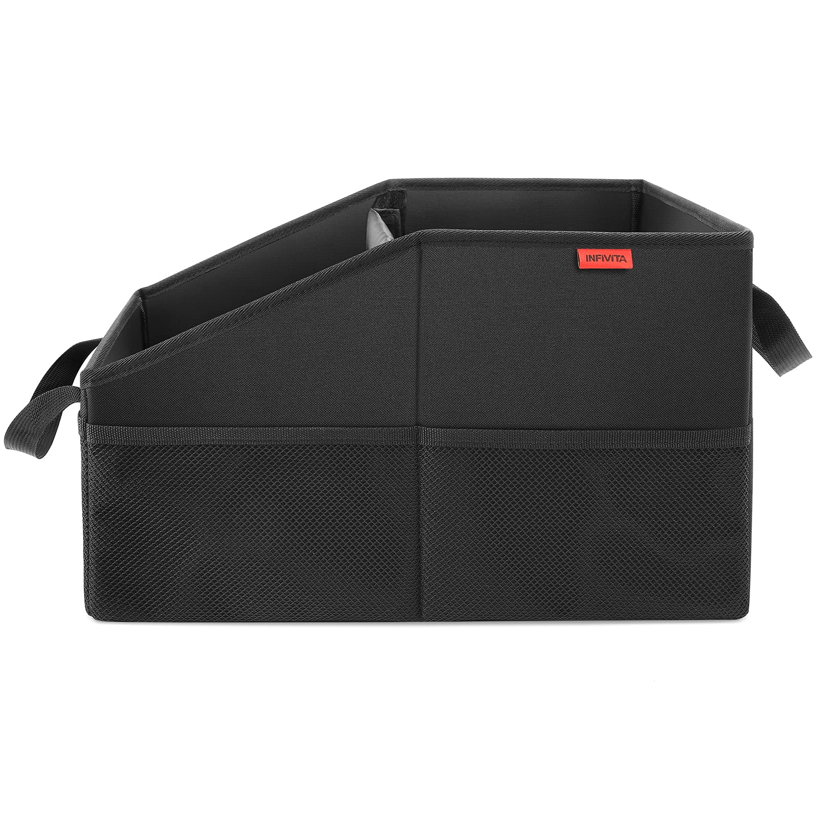 INFIVITA car organizer 600d-oxford material conveys durability and tear-resistance.