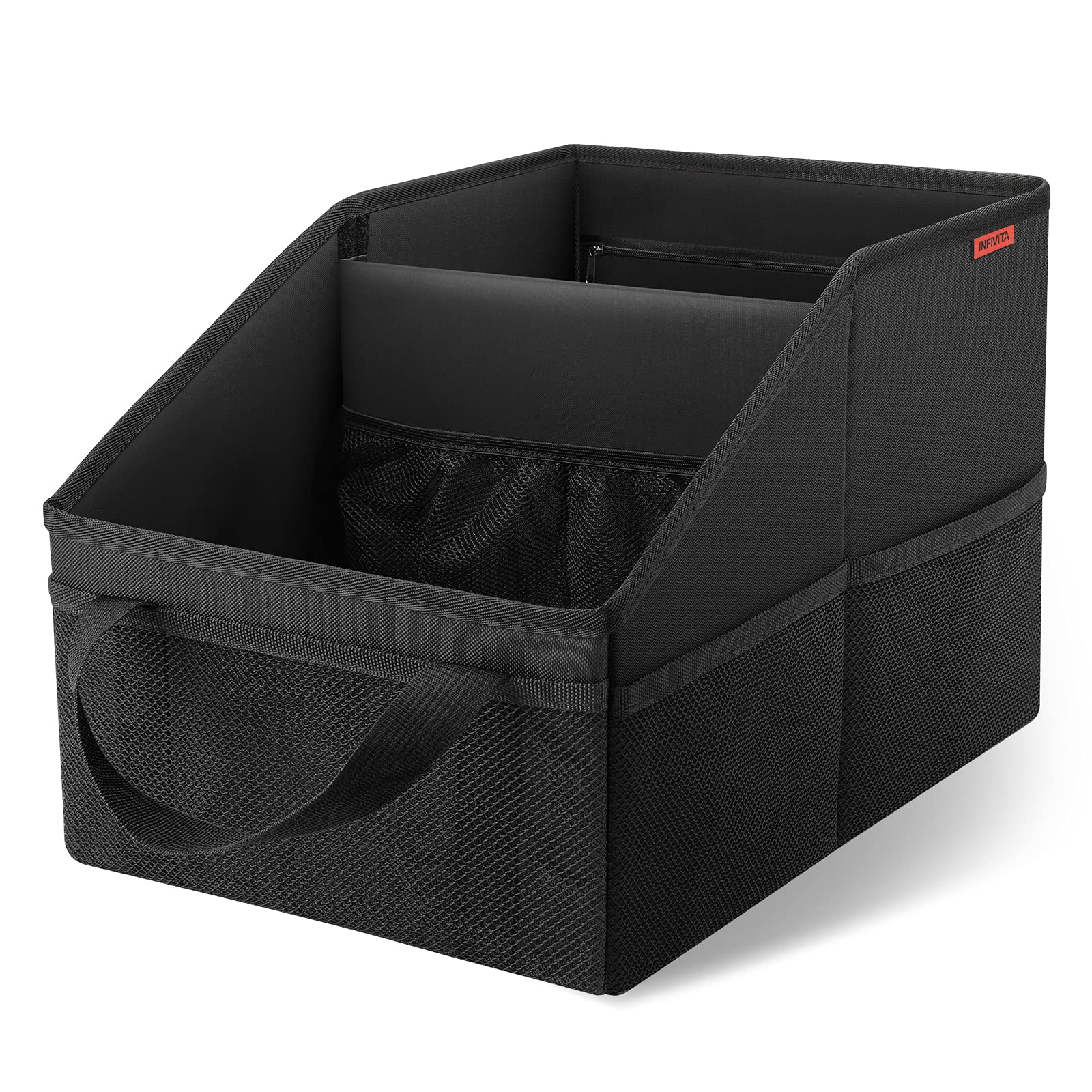 INFIVITA car organizer front seat setup keeps essentials within easy reach during drives.