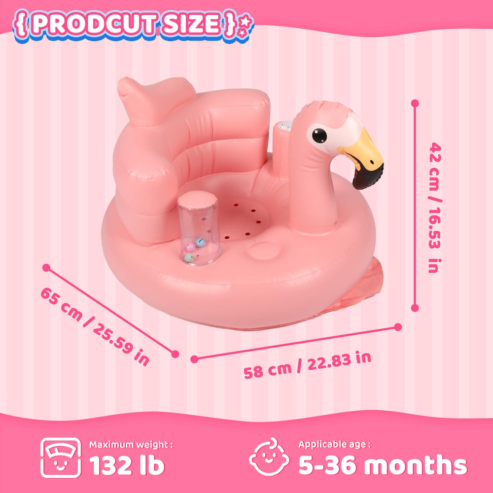 INFLATEFLY baby seat built-in pump enables quick setup.