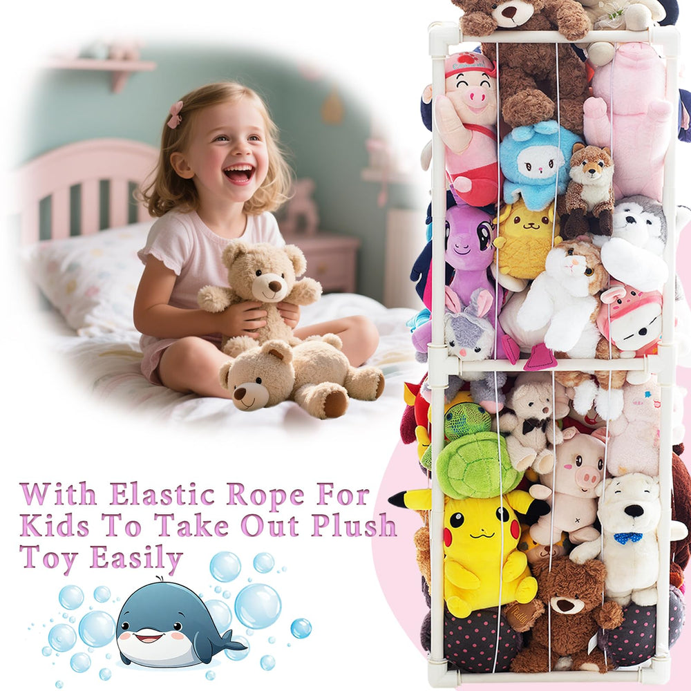 INFTOYCO plushie sorting and tidying becomes playful with zoo cage.