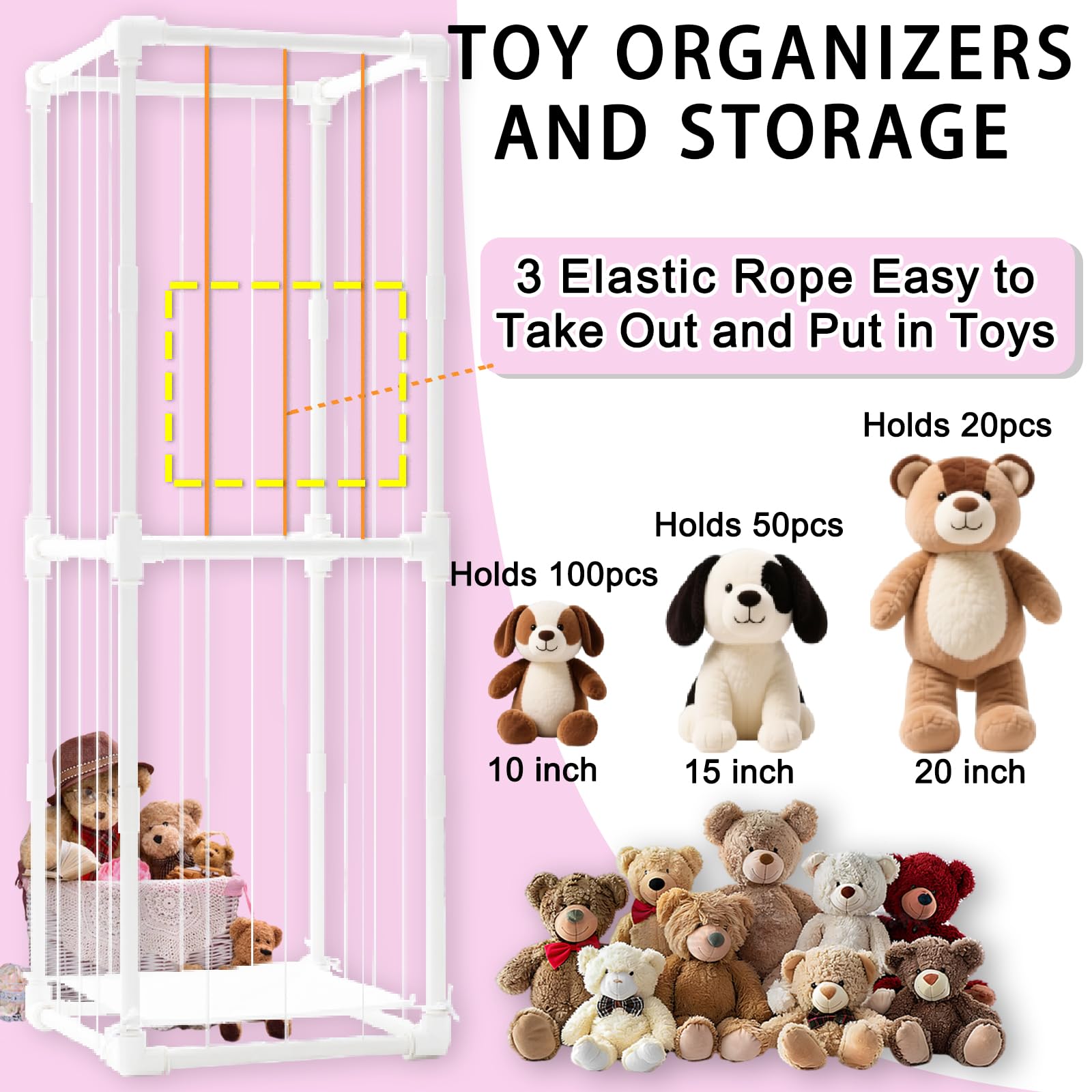 INFTOYCO versatile room decor and storage for birthdays or everyday cleanup.
