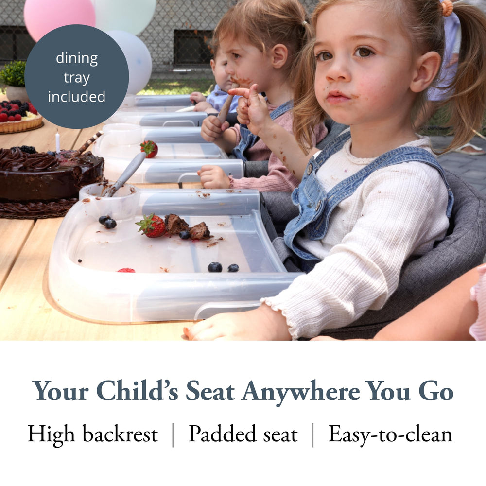 Inglesina Fast Dining Tray attached for spill-resistant, dedicated feeding space.