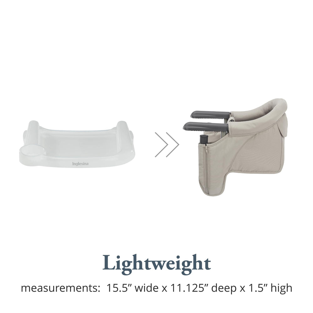 Inglesina Fast Table Chair attachment shows simple tool-free installation.