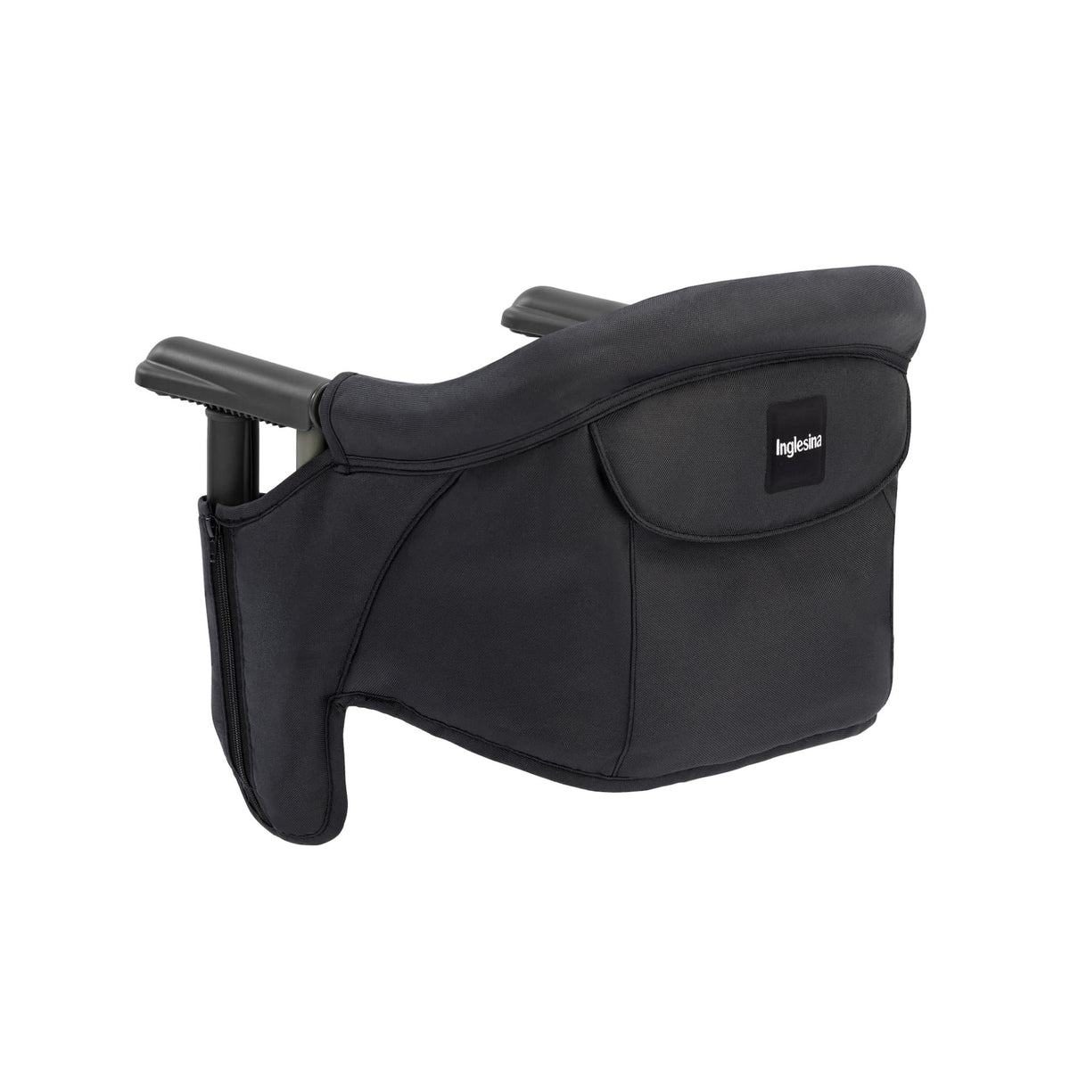 Inglesina Fast Table Chair folded for compact travel and quick setup.