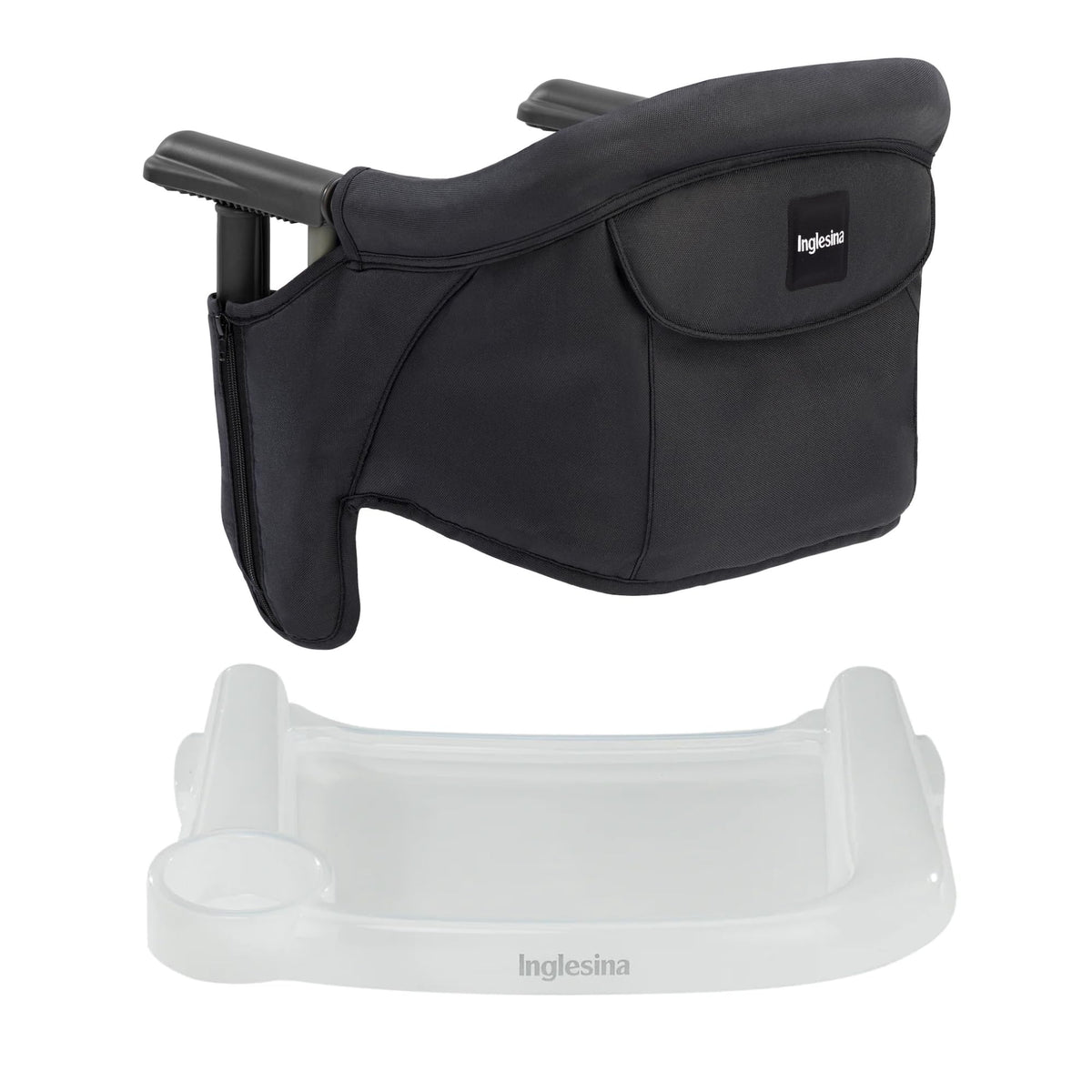 Inglesina Fast Table Chair black main image shows sturdy safety and comfort for meals.