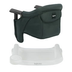 Inglesina Fast Table Chair dark green backrest for comfy seating.