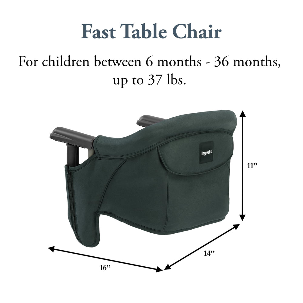 Inglesina Fast Table Chair with high backrest provides comfortable seating for babies.