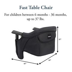 Inglesina Fast Table Chair high backrest and padding for comfortable seating.