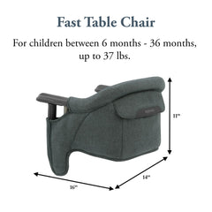 Inglesina Fast Table Chair high-backrest provides comfortable seating for toddlers.