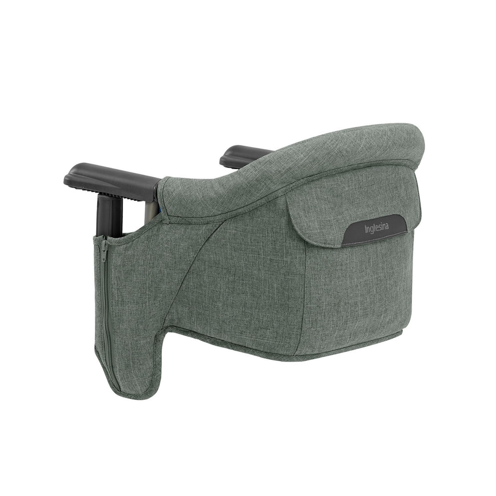 Inglesina Fast Table Chair folded-compact for travel and storage.