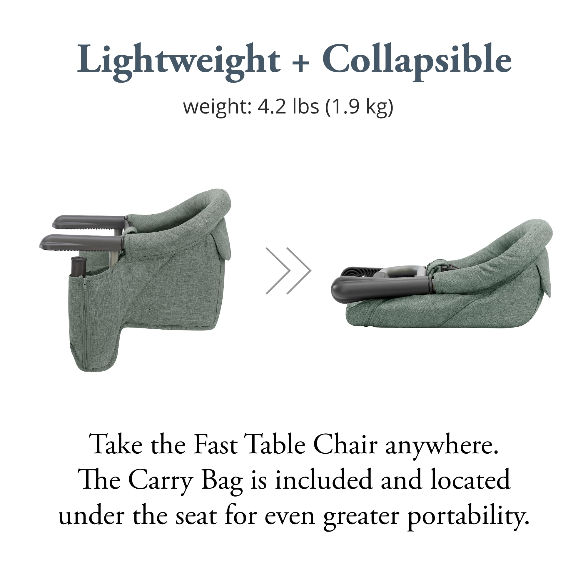 Inglesina Fast Table Chair with three-point harness for added safety.