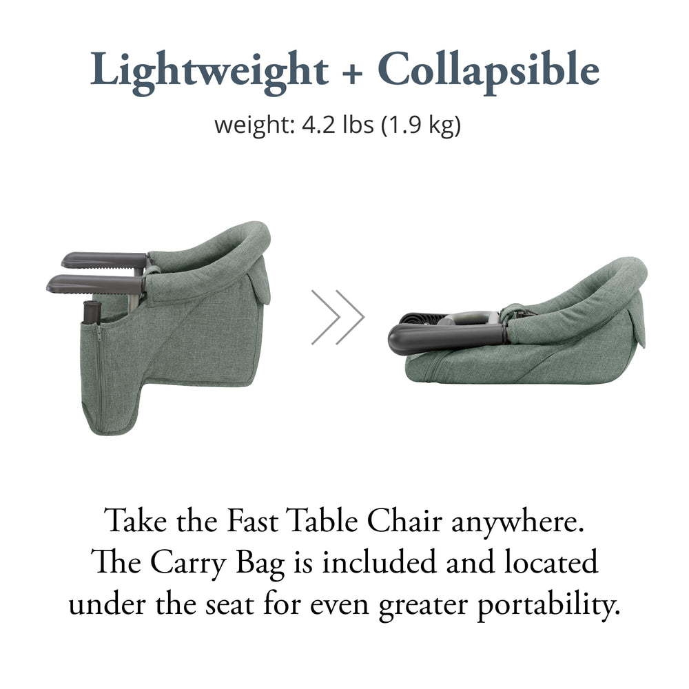 Inglesina Fast Table Chair with three-point harness for added safety.