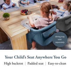 Inglesina Fast Table Chair attached to a table showing secure seating during meals