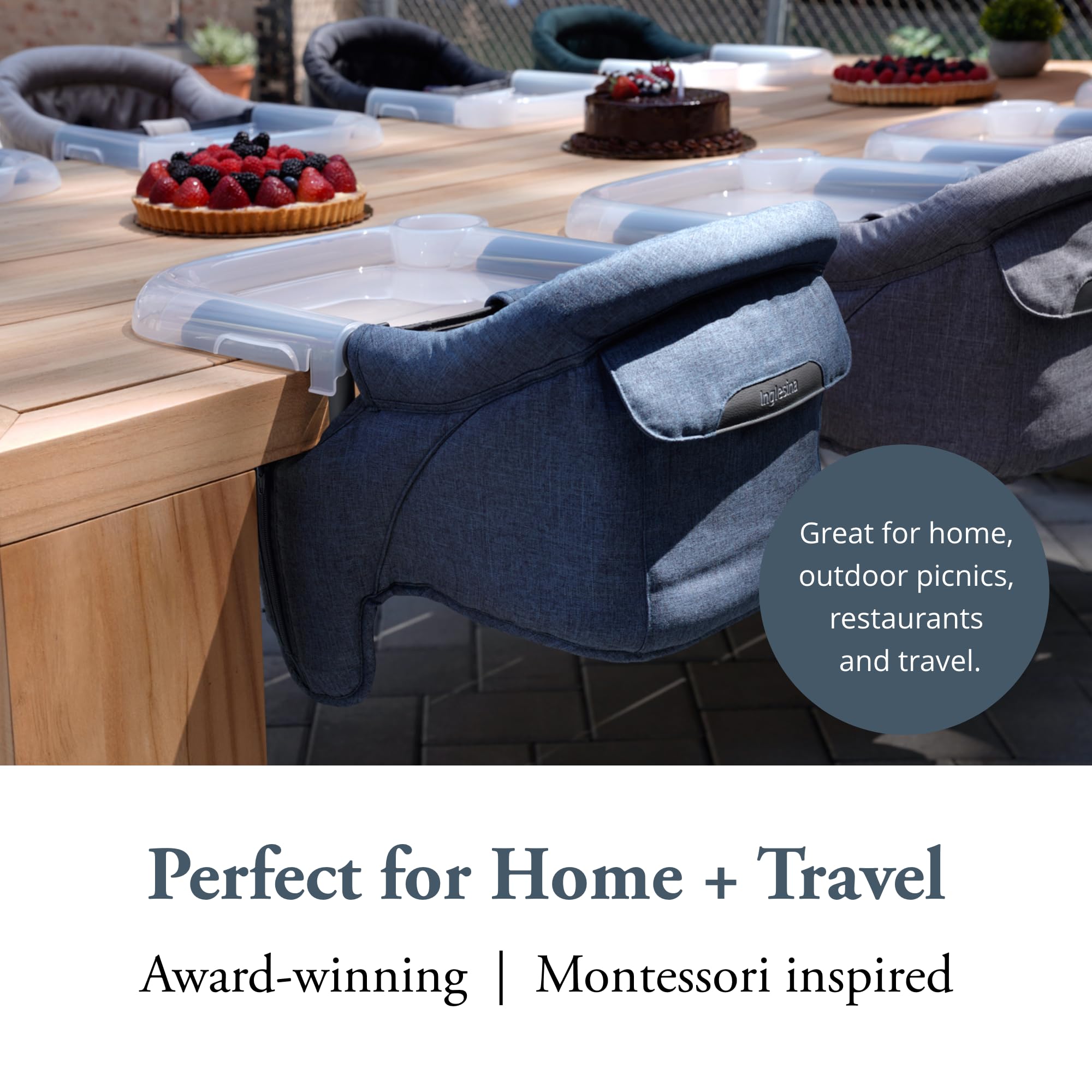 Inglesina Fast Table Chair built-in carry bag ready for quick family trips