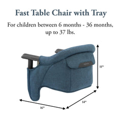 Inglesina Fast Table Chair fits tables 0.8–3.5 inches thick for versatile dining.