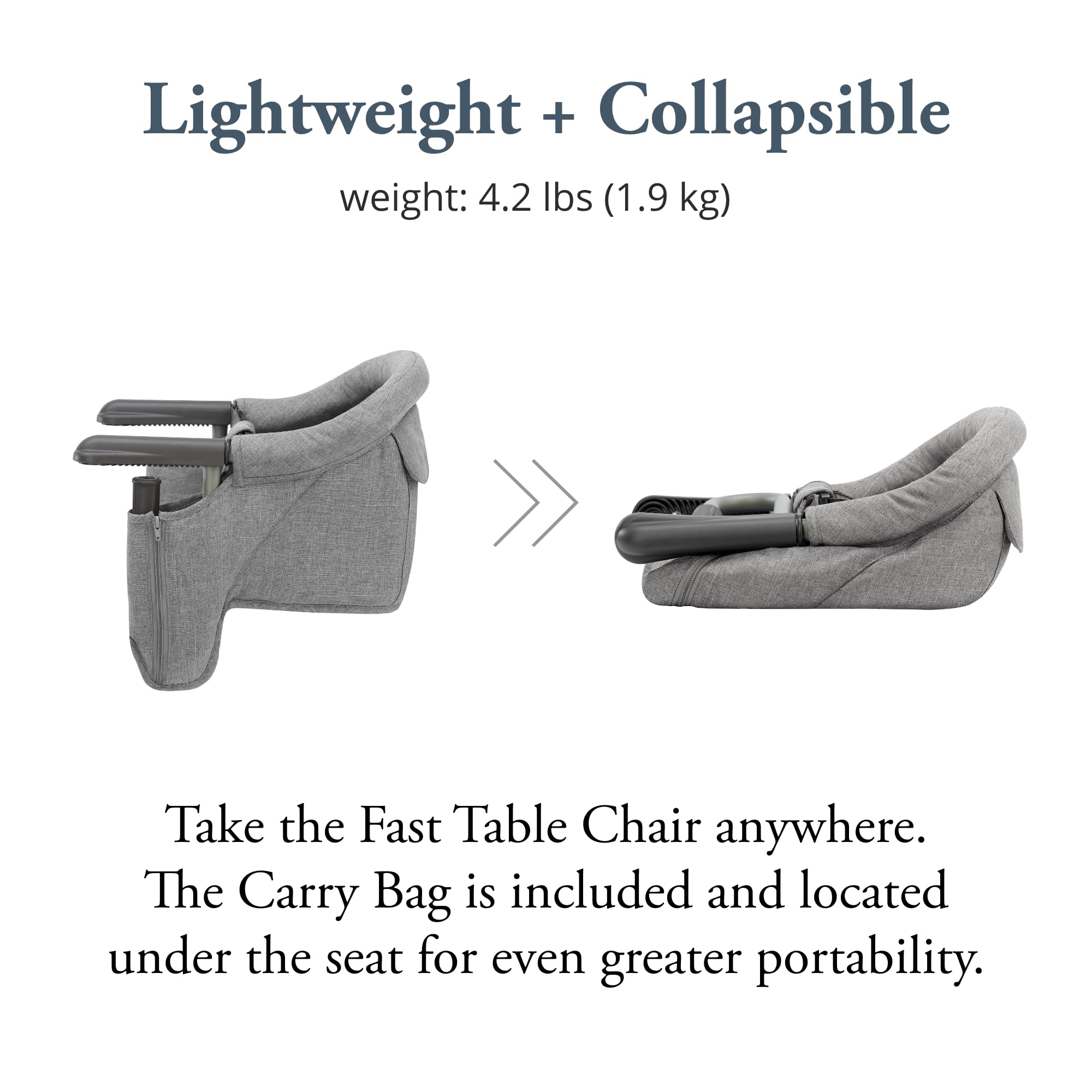Inglesina Fast Table Chair three-point harness for secure seating during meals