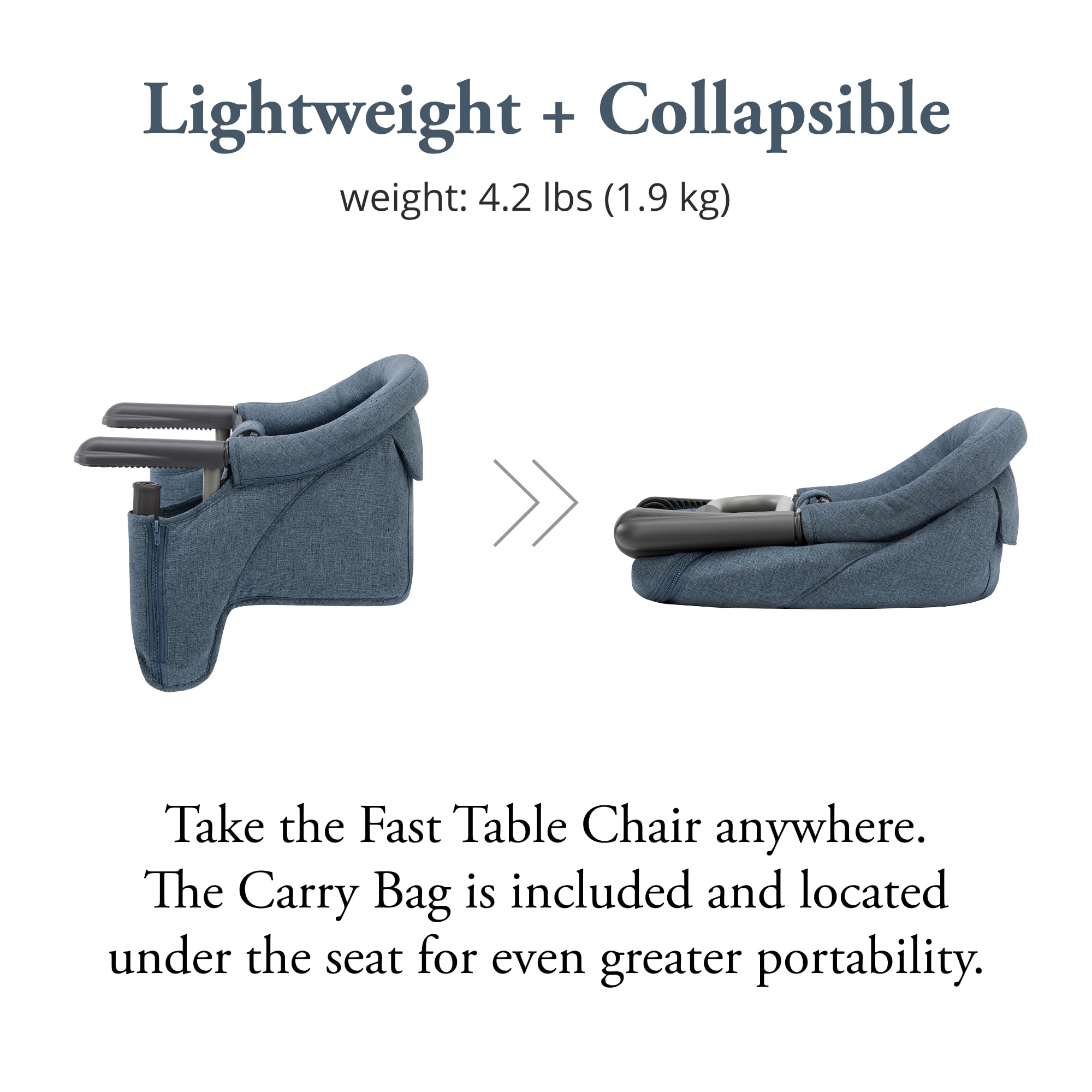 Inglesina Fast Table Chair with three-point harness and BPA-free materials for safe mealtimes.