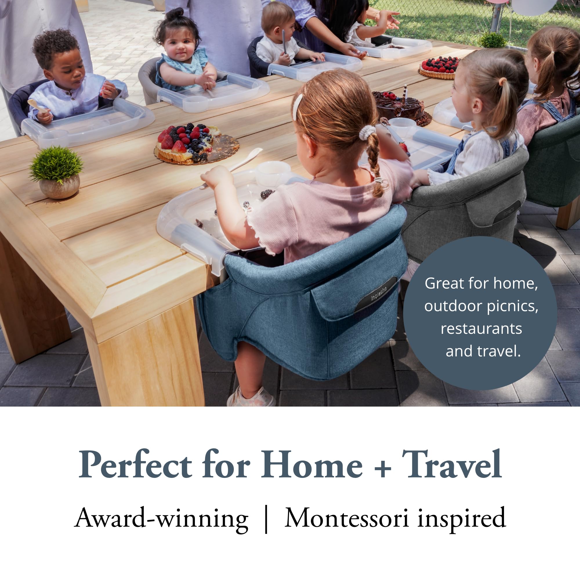 Inglesina Fast Table Chair includes a travel bag for easy portability.