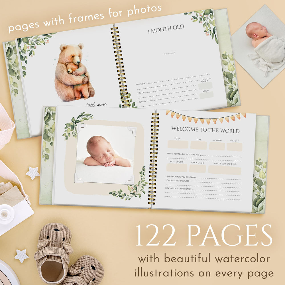 INGRAINED KITCHEN memory book memorable firsts pages capture sleep, foods, quotes, and milestones.