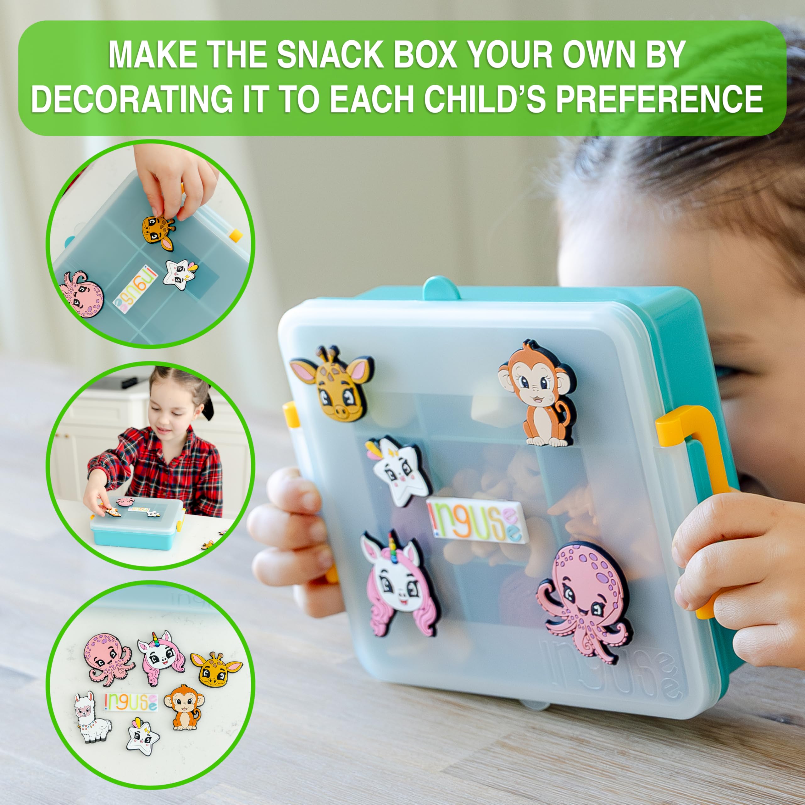 INGUSEE airtight lid keeps snacks fresh and minimizes spills