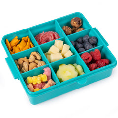 INGUSEE 9-compartment snack box keeps snacks organized for quick grab-and-go snacking