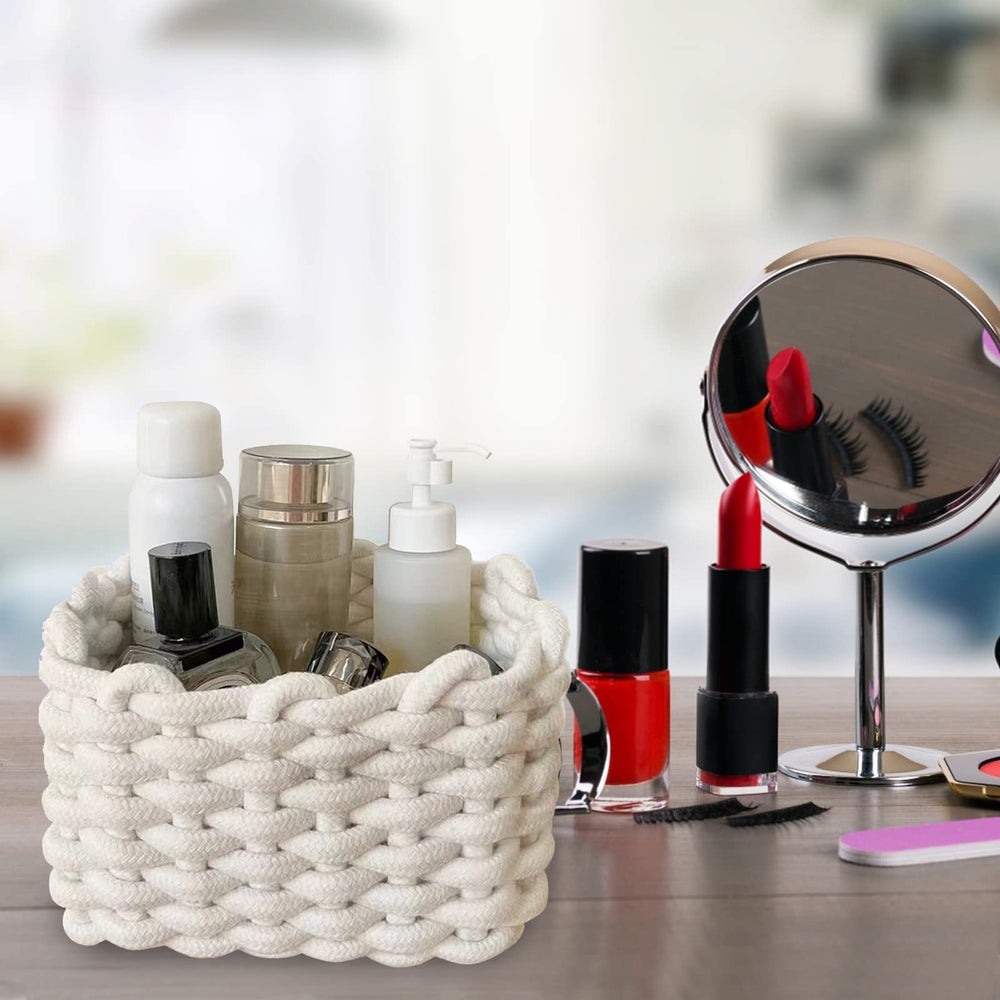 Inheming bedside organizer basket keeps cords, creams, or wipes within reach