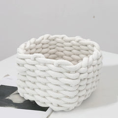 Inheming beige bathroom storage basket keeps essentials neatly tucked in minimal space
