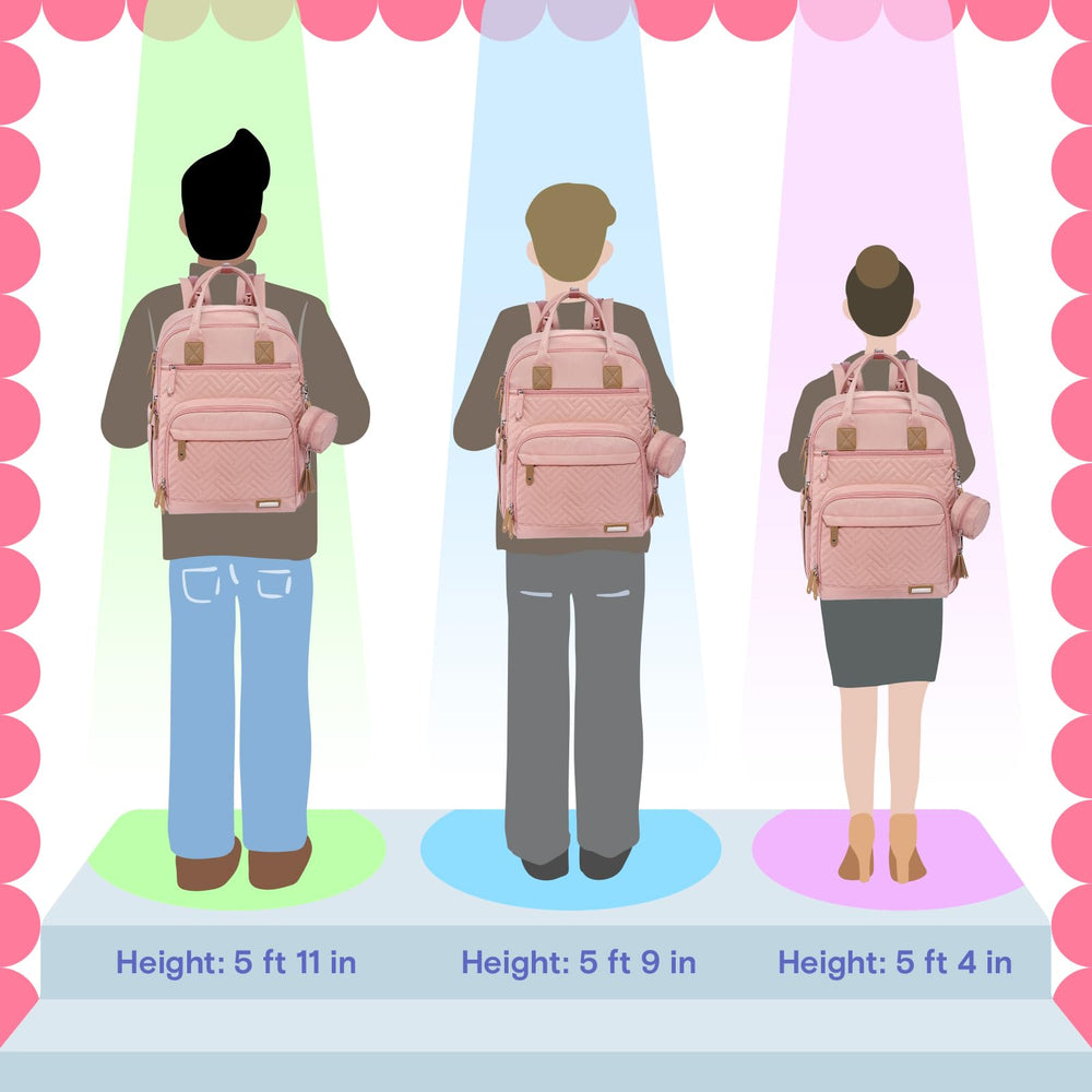 iniuniu backpack luggage strap pink enables easy over-the-shoulder or luggage carry